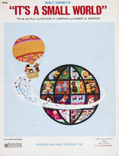 adventurelandia:1963 “it’s a small world” Sheet Music