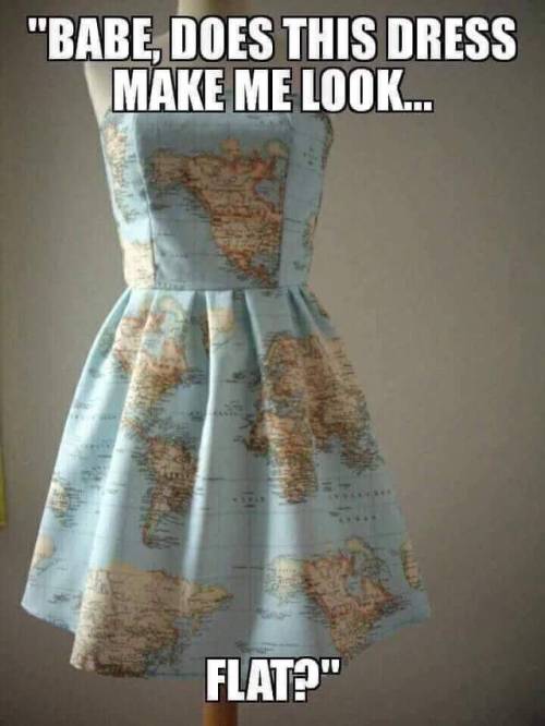 Flat Earth flat earthers pun flat chest cute dress