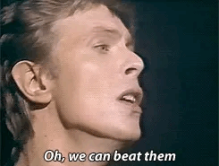 bowie modern love videogif tossing flowers