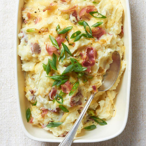Cheesy Mashed Potatoes with Gouda and Crispy Pancetta: Pancetta adds crunch to your creamy mashed potatoe recipe.