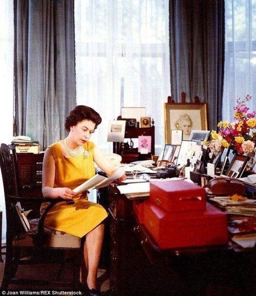 crownedlegend:Queen Elizabeth working.