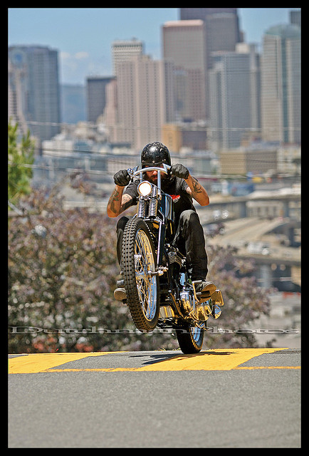 totallyradchoppers:Jasin Phares in SF Custom Built Chopper...