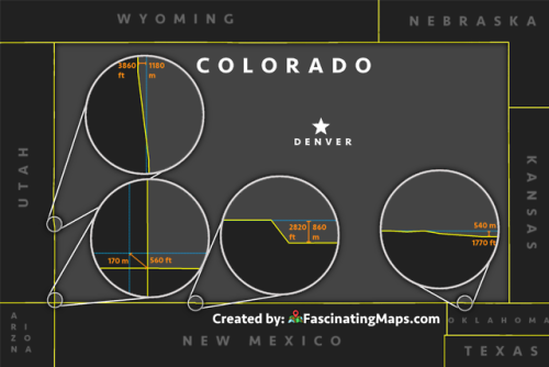 mapsontheweb:Colorado’s border deviations. Keep reading