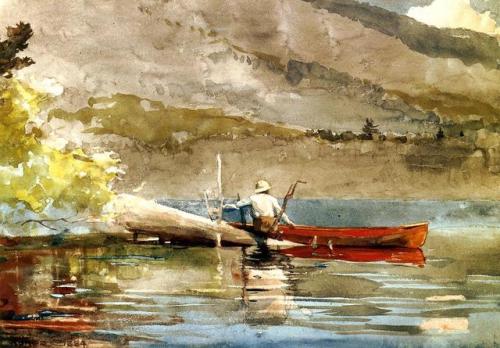 artist-homer:The Red Canoe, Winslow HomerMedium:...