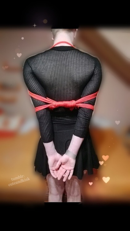 Tried out some bondage while he’s wearing a cute skirt for his...