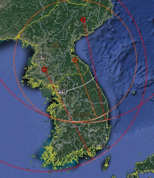 North Korea Missile Location Point