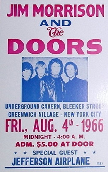 Jefferson Airplane and the Doors in Greenwich Village. August 4, 1966.