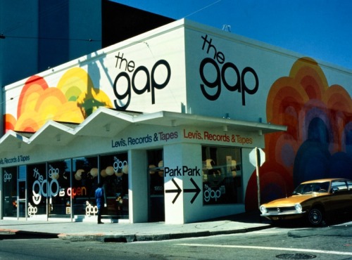 thegroovyarchives:First Gap store location, Ocean Avenue in...