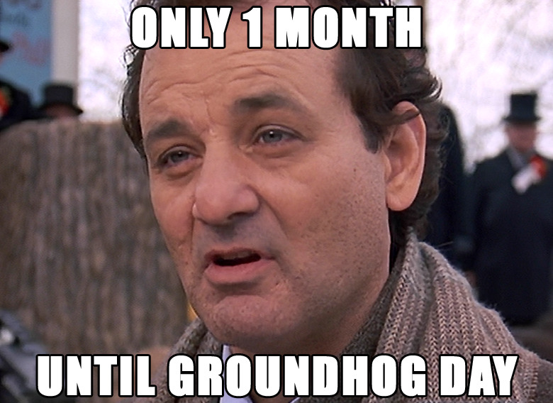 1 month until Groundhog Day