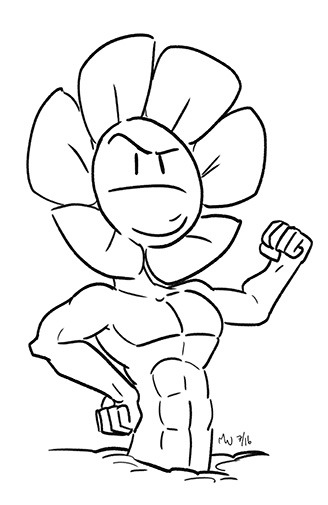 flowey (undertale) drawn by lynxgriffin