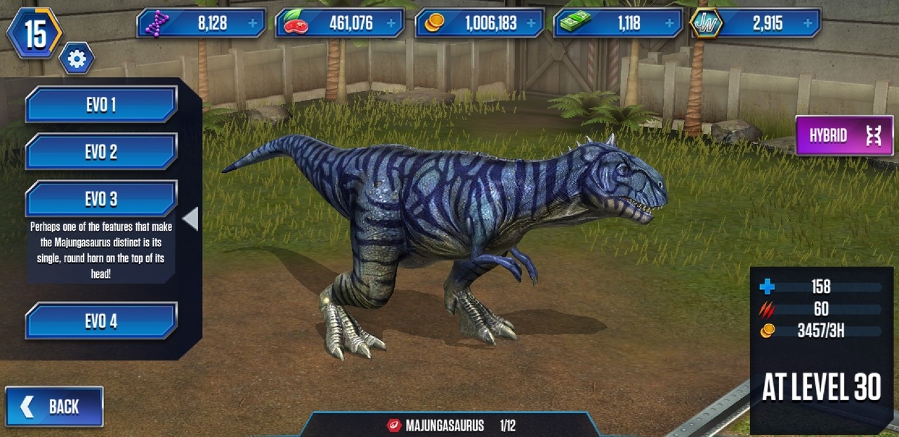 majungasaurus jurassic world the game