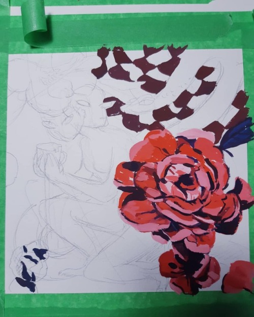 draw-blog:Gouaching out #gouache #tryingstuff #flowers #paint...