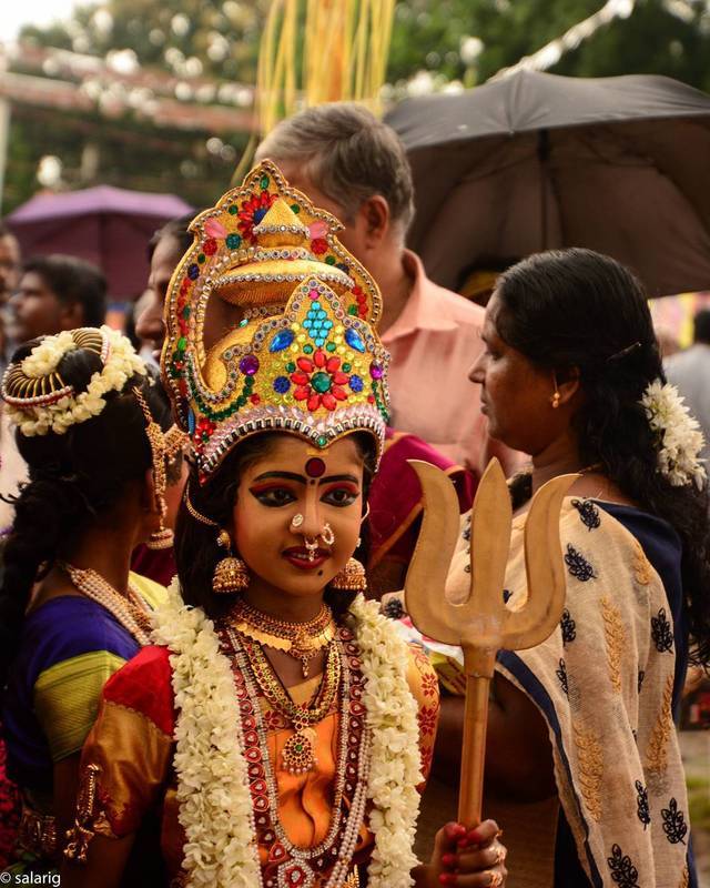 Hindu Cosmos - Young Girl Dressed as Devi Parvati, Thrippunithura...