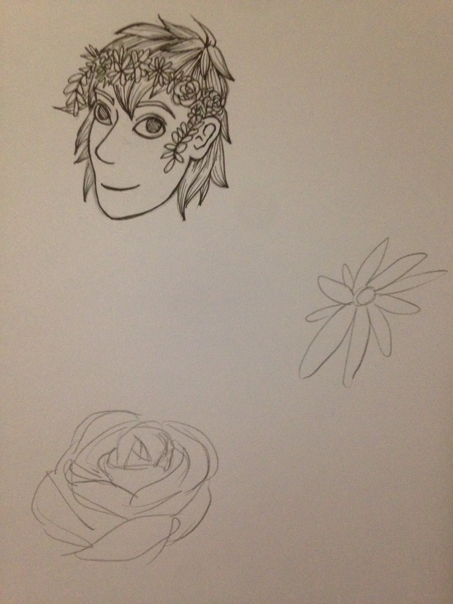 My Drawings And Others — Inktober day 14 - flower A flower crown was the...