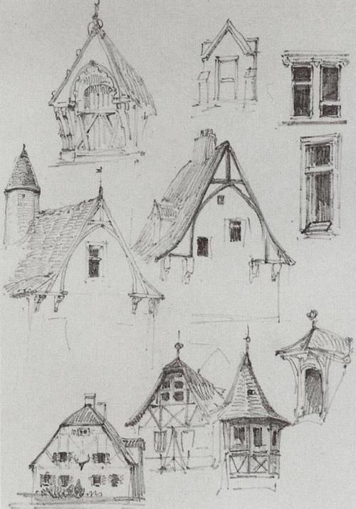 artist-polenov:Architectural sketches. From travelling in...