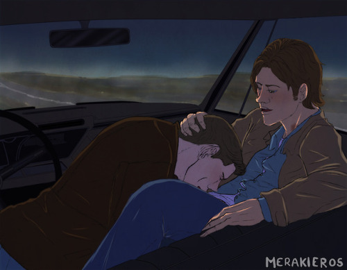 merakierosart:The car breaks down and leaves Sam and Dean...