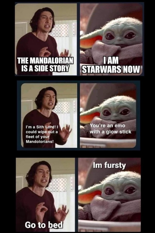 Adam Driver Baby Yoda Meme I Am Star Wars Now