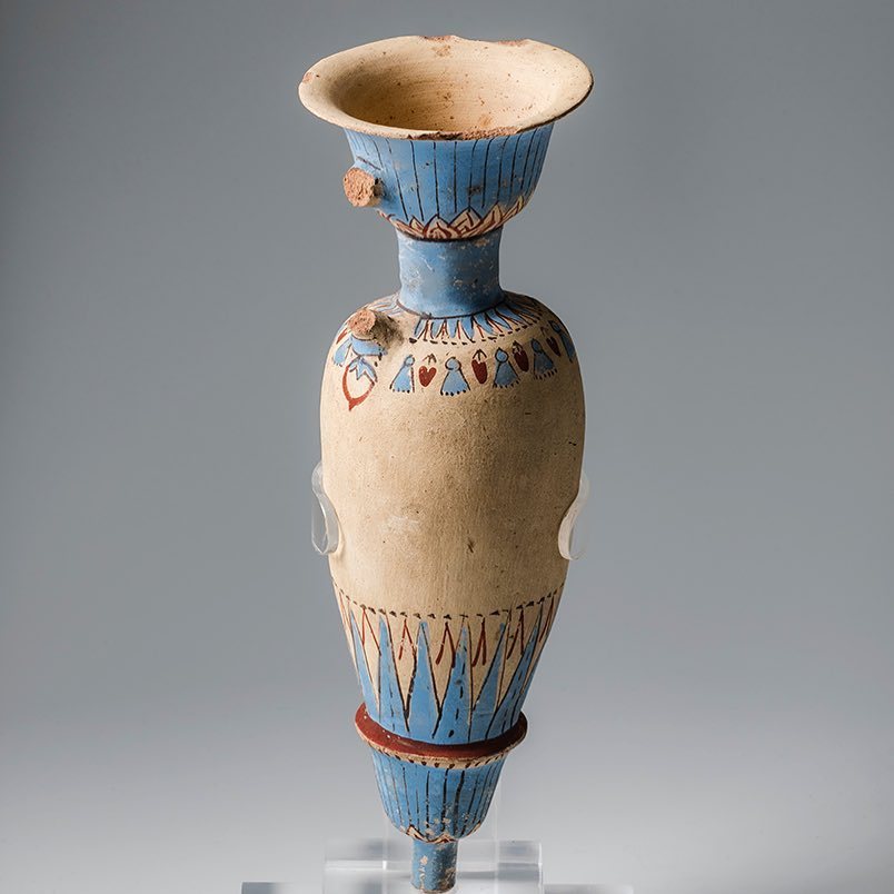 Decorated vase from the tomb of Kha In ancient... Egypt