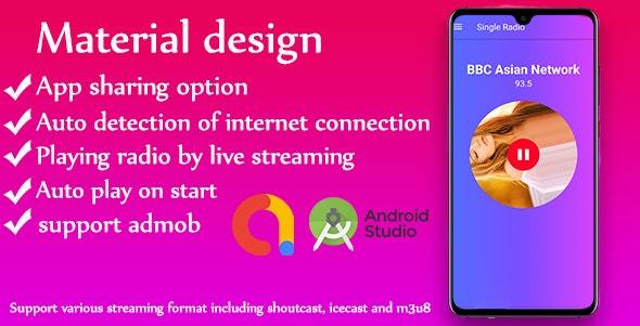 Single Radio android Radio app + admob v1.0 Nulled