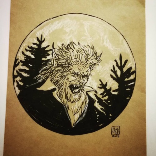 #inktober2018 Day 3: Wolfman looking like a hair rock n...