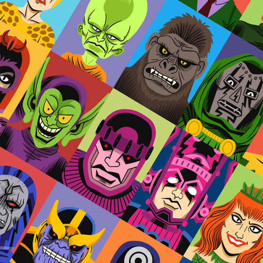 Putting the finishing touches on a new super villain print for Gosh Comics.