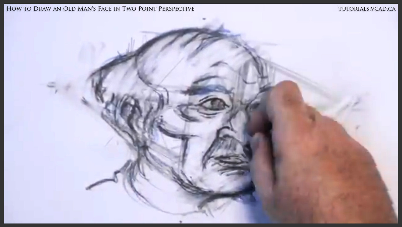 Learn How To Draw For Free | How to draw an old man’s face in two point...