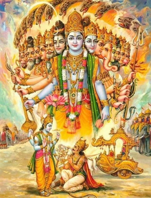 godsspeaklovelanguage:Lord Krishna showing to Arjuna all His...