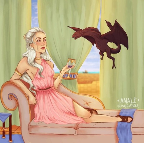 analeartwork:Daenerys chilling with her pal Drogon, ‘cause...