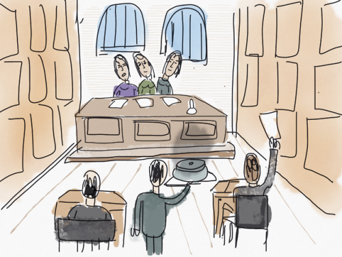 A hearing in Court (well something like that…) 