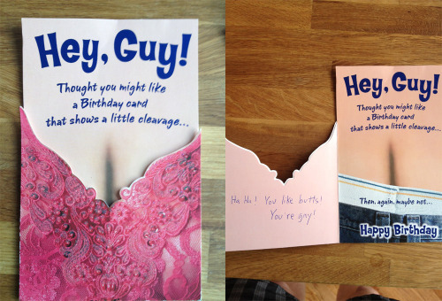 Boobs and Butts and What They Mean - Greeting Card Project (Long story short: in an attempt to insert absurdity into strangers lives, I go to pharmacies around the country and buy a bunch of greeting cards. I take them home and sign all of them, and bring them back and reinsert them on the shelves.)