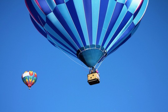 Big air balloon flying over New Mexico sky