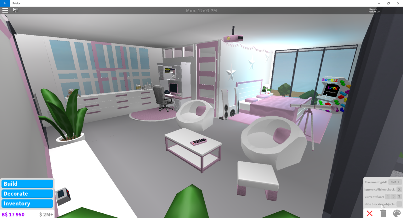 Bloxburg Blog — Girl’s room! Still need to fix floor later on and