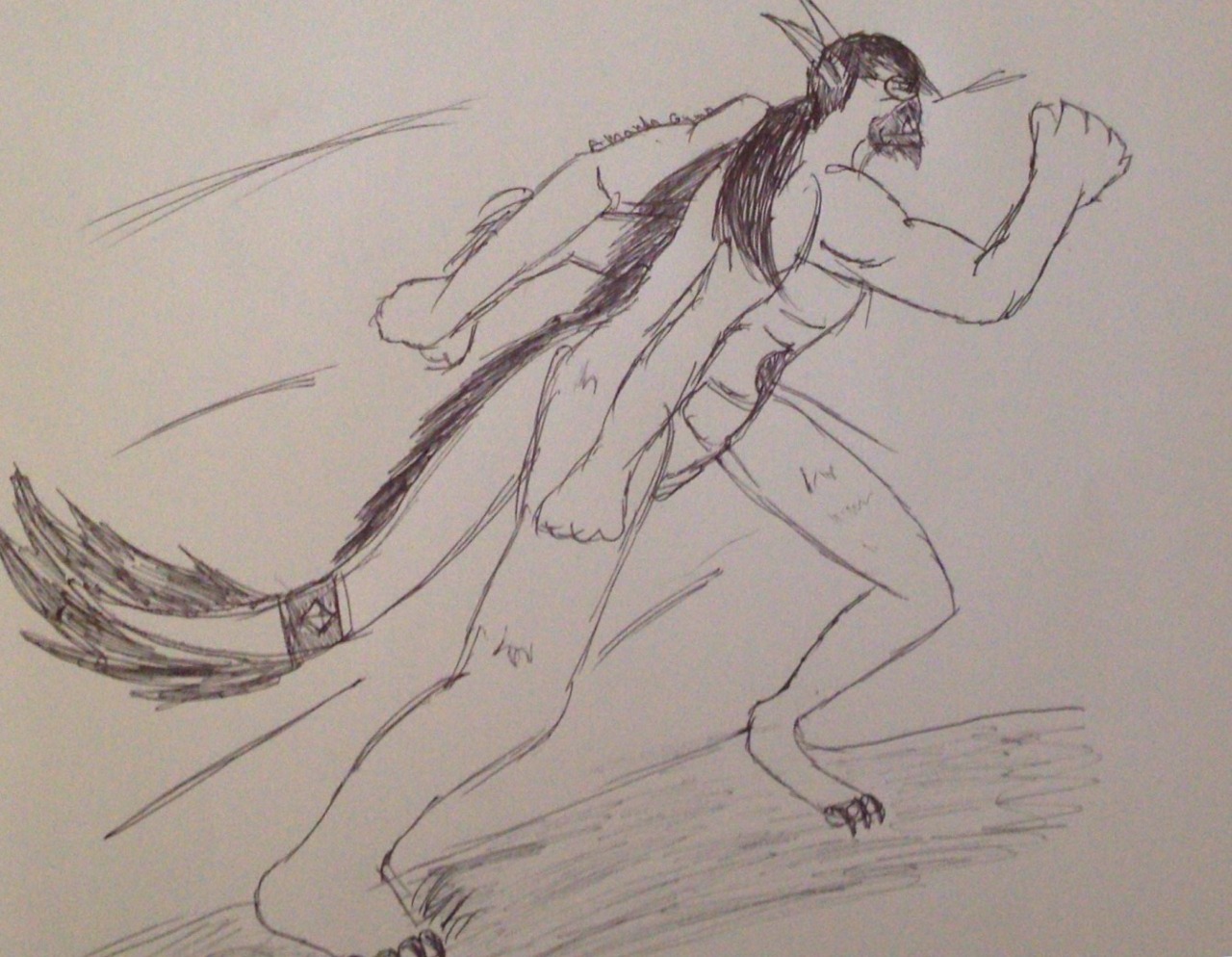 ((Practicing running poses, this drawing was a... - The medic is in.