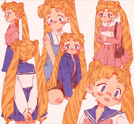 redrawing screencaps while rewatching sailor moon