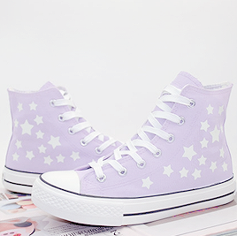 shoes fairy kei pastel fashion cute fashion kawaii fashion a: edit fashion fashion kawaii storenvy shopping discount pink purple cute stars glow in the dark