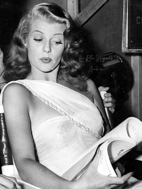 theritahaywortharchive:Rita Hayworth  | On the set of Down to...