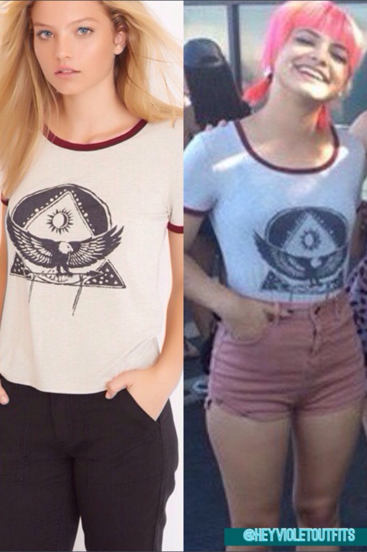 Hey Violet Outfits Nia Has Worn This Exact Ringer Tee From Garage