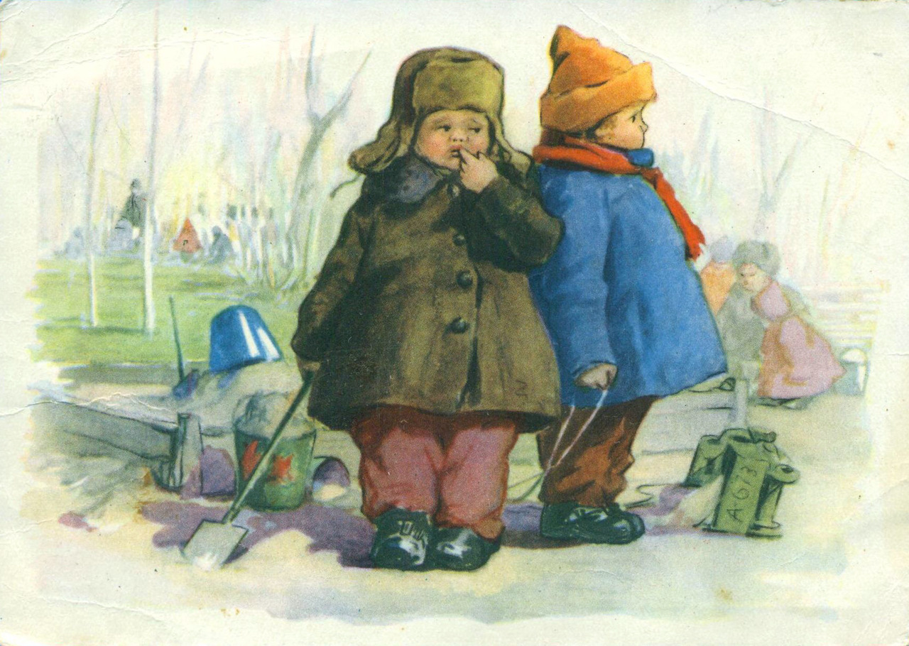 Postcard by G. Zubkovsky (1957)