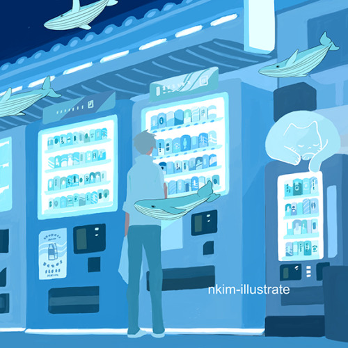 nkim-doodles:Cool Blue - Vending Machine