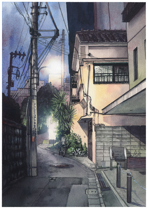 mattjabbar:“Tokyo at Night” is DONE!A series of ten watercolor...