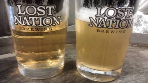 #filtered vs #unfiltered #pilsner (at Lost Nation Brewing)