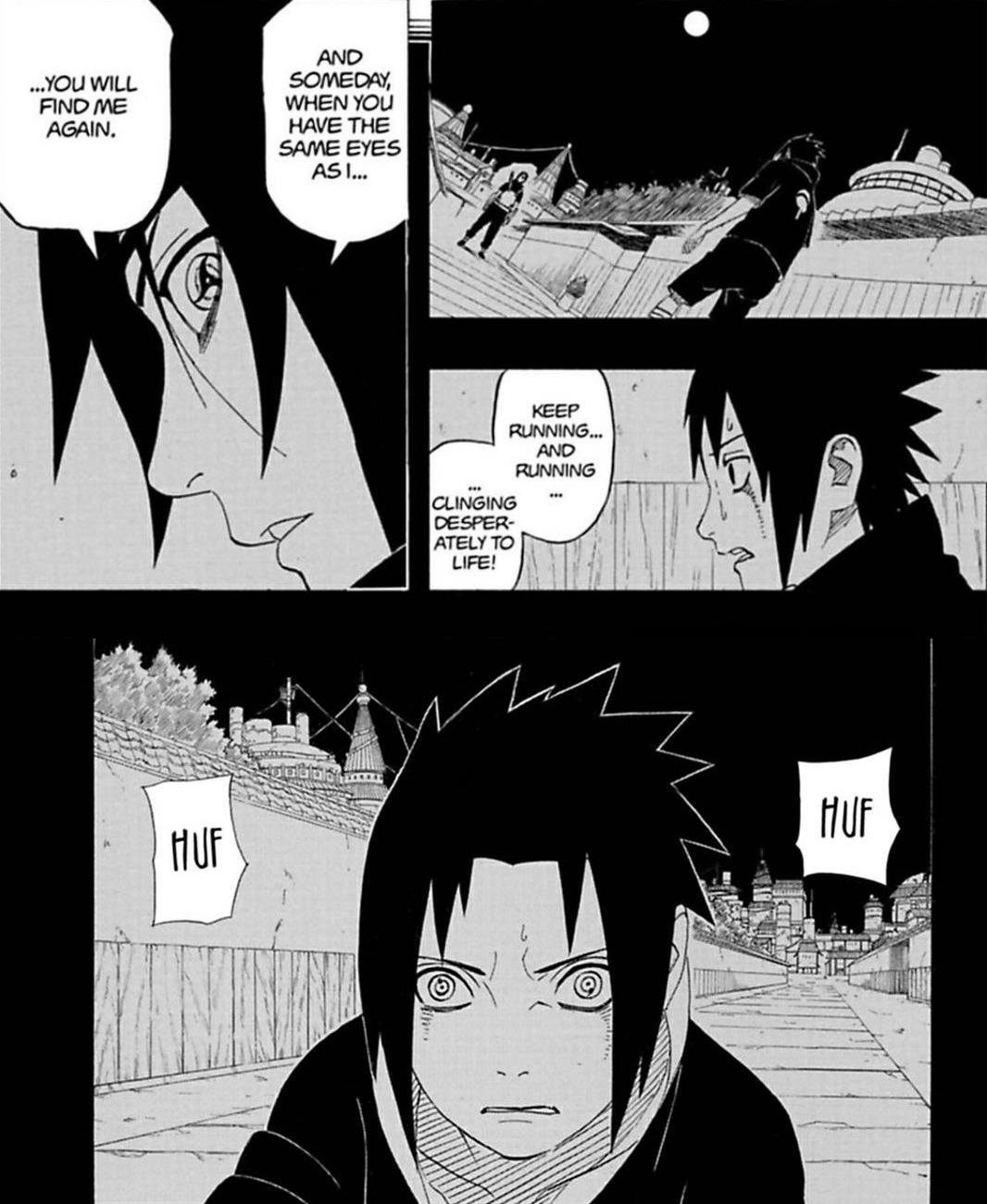 Both Sasuke and Madara's Sharingan awakened/evolved after they