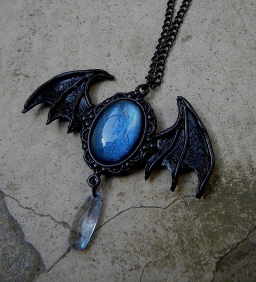 sosuperawesome:Bat and Dragon Wing NecklacesGothic Rosette...