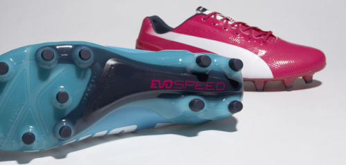 chuteira puma evospeed rosa e azul chuteira puma evospeed rosa e azul