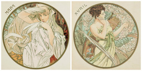 english-idylls:The Months of the Year series by Alphonse Mucha...