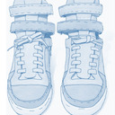 blog logo of dear god, are they wearing sneakers?