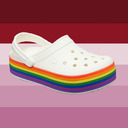 crocs rainbow platform