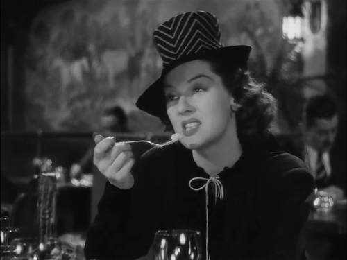womeneatinginmovies:
â€œ Rosalind Russell in His Girl Friday (Howard Hawks, 1940)
â€