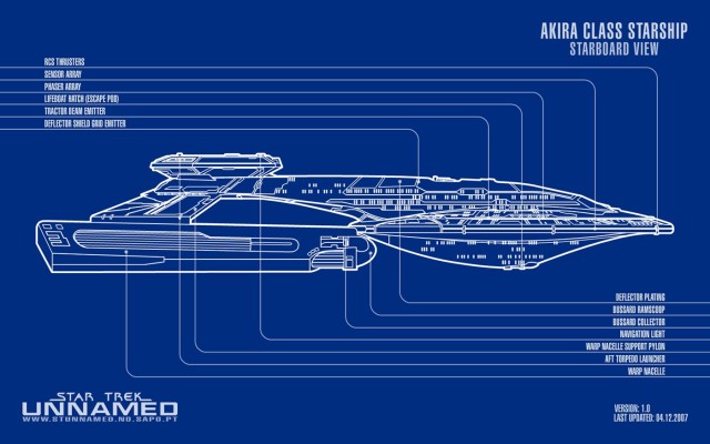 Starfleet ships — Akira-class starship blueprints via...