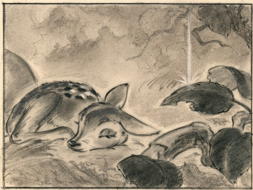 scurviesdisneyblog:Bambi storyboard art